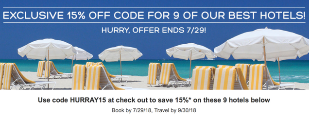 Save 15% On Select Hotel Stays Through the End of the Summer, With No Blackout Dates