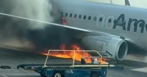 American Airlines flight catches fire after emergency landing in Denver