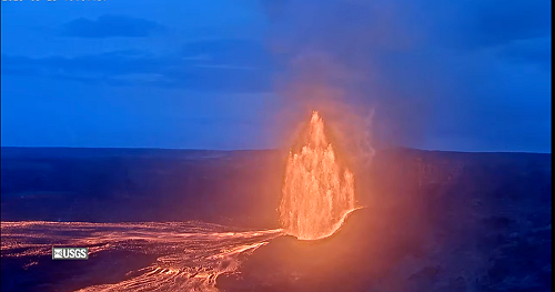Hawaii's Kilauea volcano shoots lava hundreds of feet into the air in latest eruption
