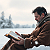 Post: Men Reading in Winter Snow
