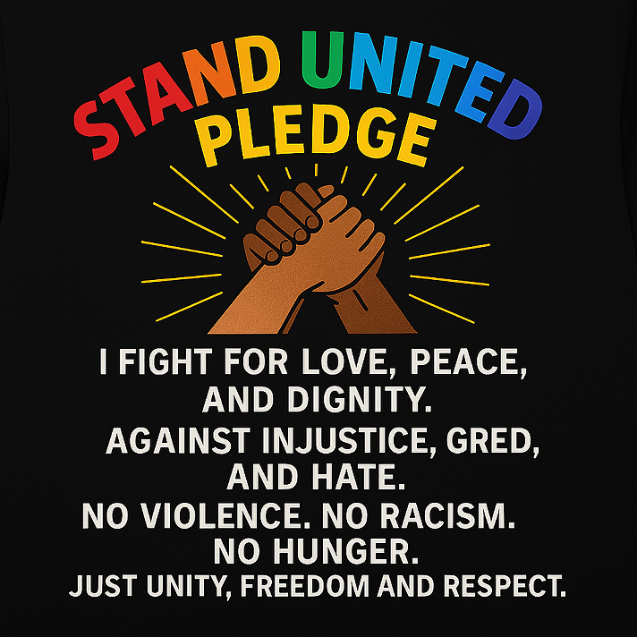 When creating T-Shirt designs for Stand United I thought adding bright color was a good thing to...